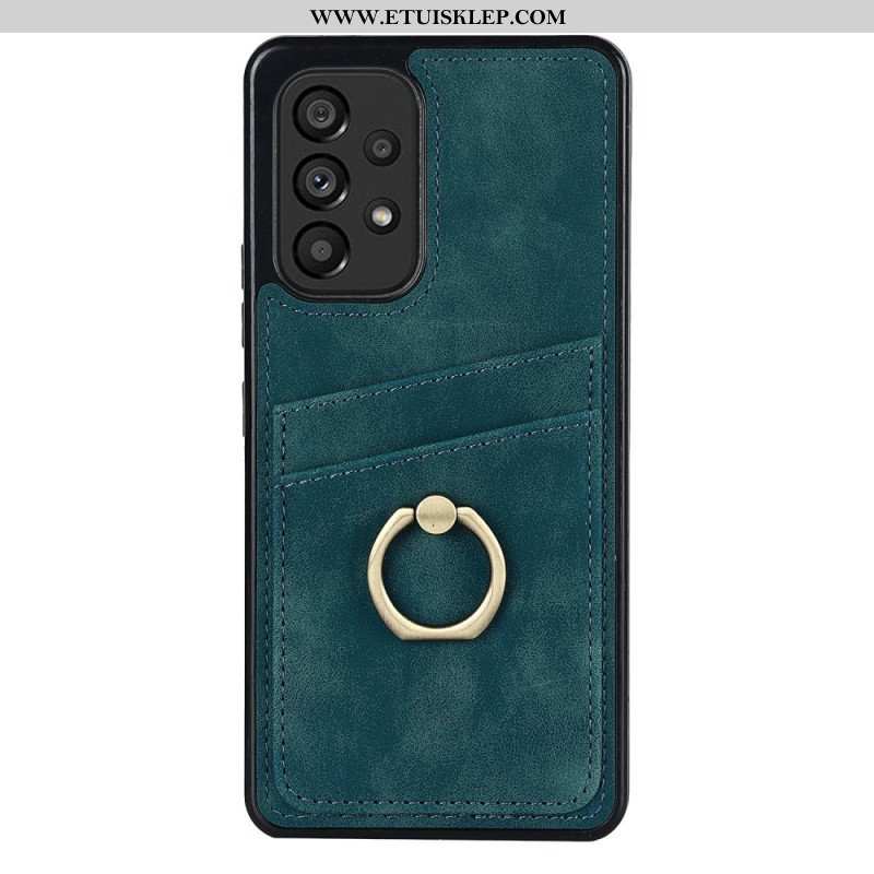 Etui do Samsung Galaxy A53 5G Vintage Wspornik Pierścieniowy I Uchwyt Na Kartę